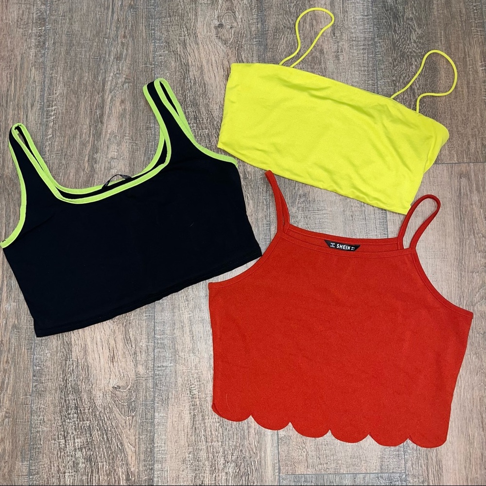 Bundle of 3 Shein Large Cropped Tanks